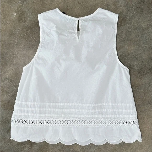French Connection White Scallop Hem Tank Top - Picture 8 of 8